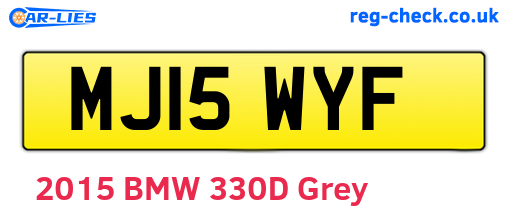 MJ15WYF are the vehicle registration plates.