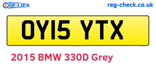 OY15YTX are the vehicle registration plates.