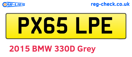 PX65LPE are the vehicle registration plates.