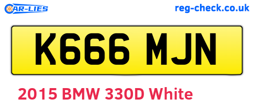 K666MJN are the vehicle registration plates.