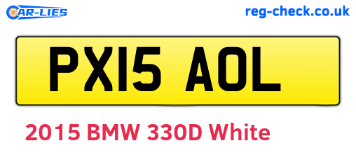 PX15AOL are the vehicle registration plates.