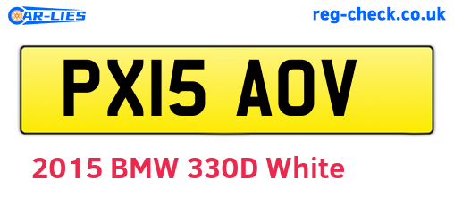 PX15AOV are the vehicle registration plates.