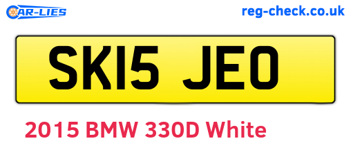 SK15JEO are the vehicle registration plates.