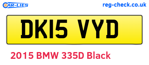 DK15VYD are the vehicle registration plates.