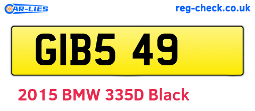 GIB549 are the vehicle registration plates.