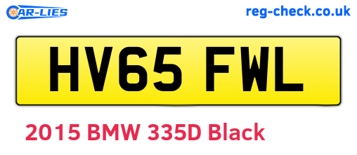 HV65FWL are the vehicle registration plates.
