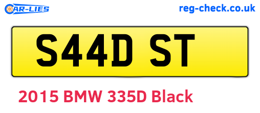 S44DST are the vehicle registration plates.