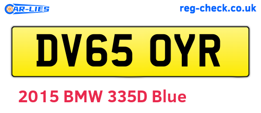 DV65OYR are the vehicle registration plates.
