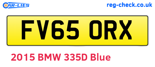 FV65ORX are the vehicle registration plates.