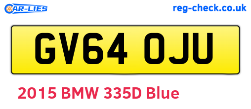 GV64OJU are the vehicle registration plates.