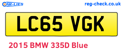 LC65VGK are the vehicle registration plates.