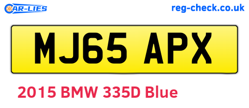 MJ65APX are the vehicle registration plates.