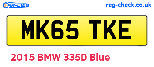 MK65TKE are the vehicle registration plates.