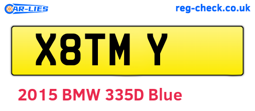 X8TMY are the vehicle registration plates.