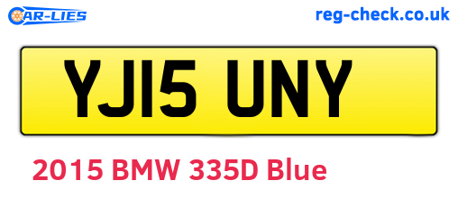 YJ15UNY are the vehicle registration plates.