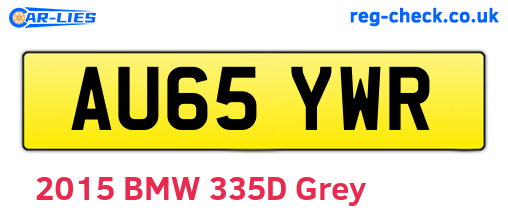 AU65YWR are the vehicle registration plates.