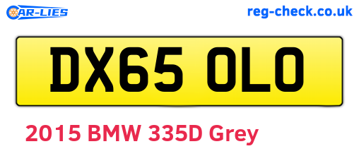 DX65OLO are the vehicle registration plates.