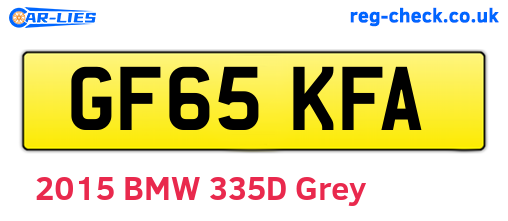 GF65KFA are the vehicle registration plates.