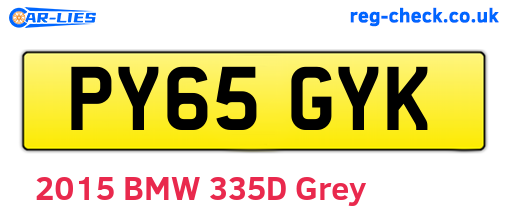 PY65GYK are the vehicle registration plates.