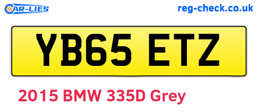 YB65ETZ are the vehicle registration plates.