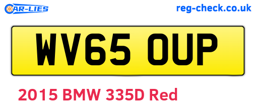 WV65OUP are the vehicle registration plates.