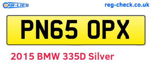 PN65OPX are the vehicle registration plates.
