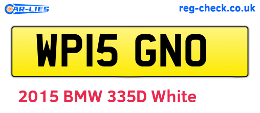 WP15GNO are the vehicle registration plates.