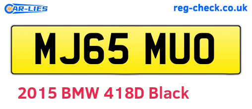 MJ65MUO are the vehicle registration plates.