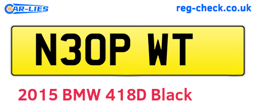 N30PWT are the vehicle registration plates.