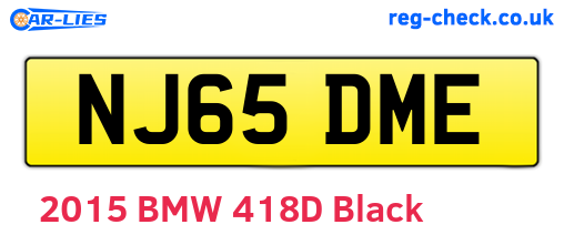 NJ65DME are the vehicle registration plates.