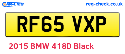 RF65VXP are the vehicle registration plates.