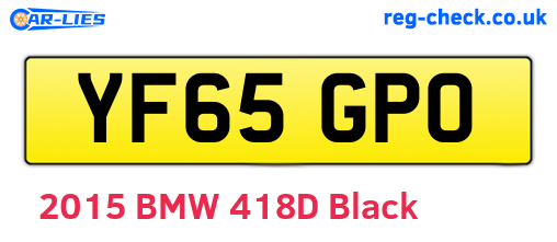 YF65GPO are the vehicle registration plates.