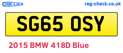 SG65OSY are the vehicle registration plates.