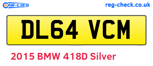 DL64VCM are the vehicle registration plates.