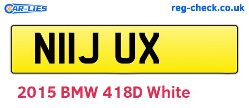 N11JUX are the vehicle registration plates.
