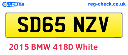 SD65NZV are the vehicle registration plates.