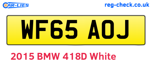 WF65AOJ are the vehicle registration plates.