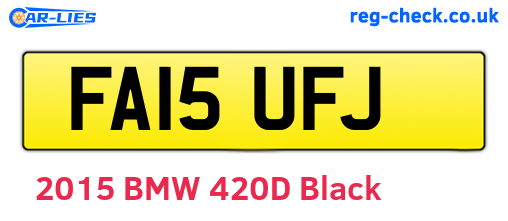 FA15UFJ are the vehicle registration plates.