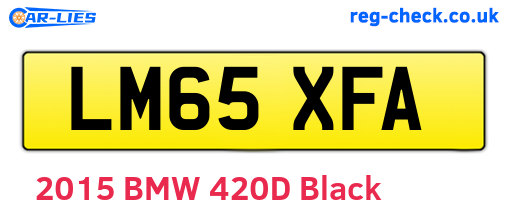 LM65XFA are the vehicle registration plates.