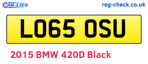 LO65OSU are the vehicle registration plates.