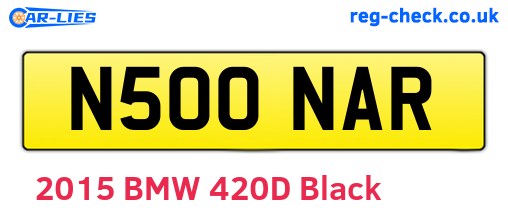 N500NAR are the vehicle registration plates.