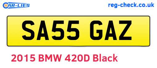 SA55GAZ are the vehicle registration plates.