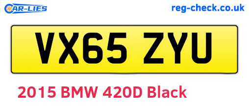 VX65ZYU are the vehicle registration plates.