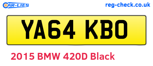 YA64KBO are the vehicle registration plates.