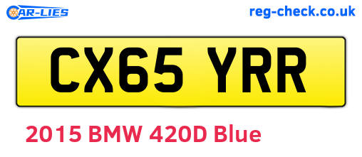 CX65YRR are the vehicle registration plates.