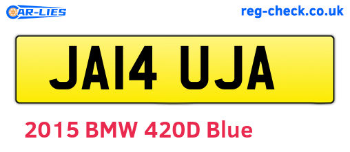 JA14UJA are the vehicle registration plates.
