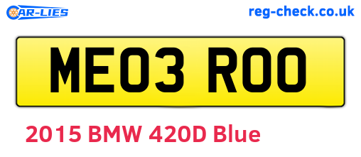 ME03ROO are the vehicle registration plates.