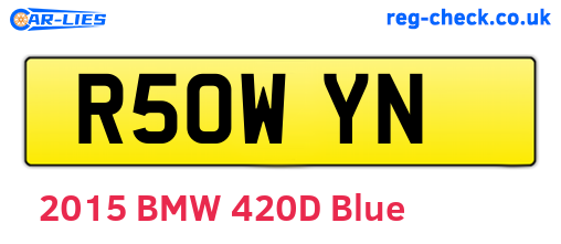 R50WYN are the vehicle registration plates.