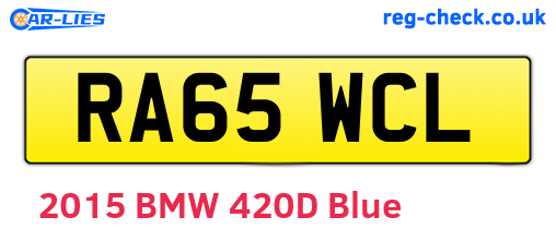 RA65WCL are the vehicle registration plates.
