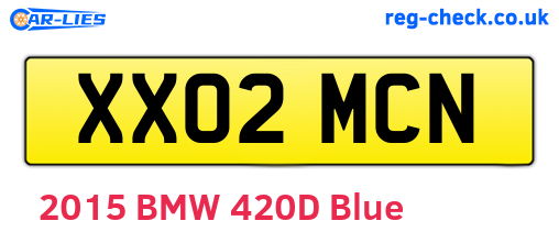 XX02MCN are the vehicle registration plates.